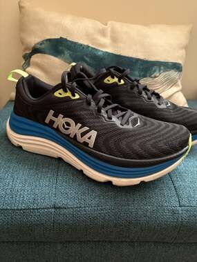 HOKA Men's Gaviota 5 Running Shoes in Black Electric Cobalt